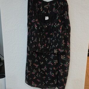 No Boundaries Black Floral Cami And Maxi Skirt Set Size XL